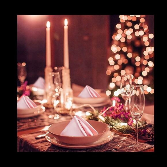 Pink Cloth Napkin Set of 8, Polyester, Washable, Soft Reusable, Wrinkle Free - Picture 4 of 6